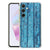 Samsung Galaxy A56 Hoesje - Wood Blue TPU Antishock hoesje blue wood design achterkant
