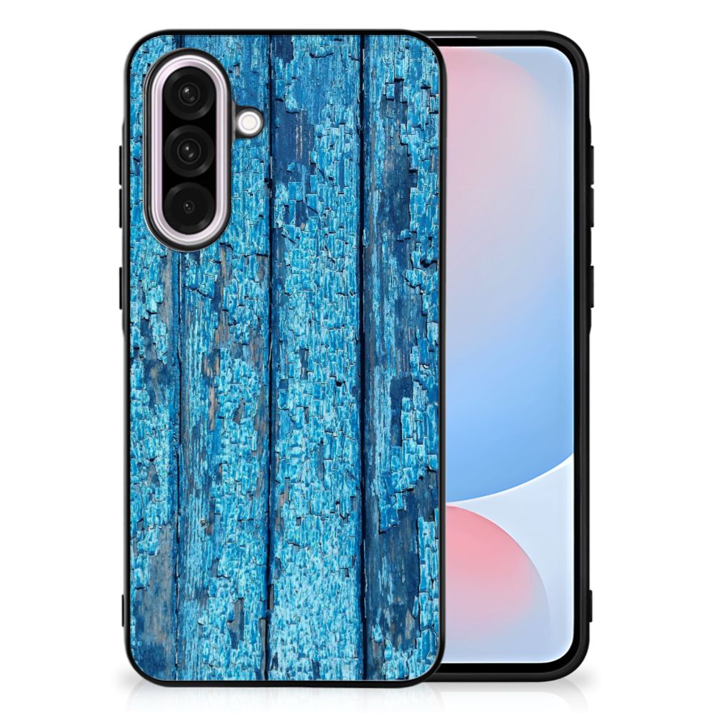 Samsung Galaxy A56 Houten Print Telefoonhoesje Wood Blue hout print blauwe kleur voorkant