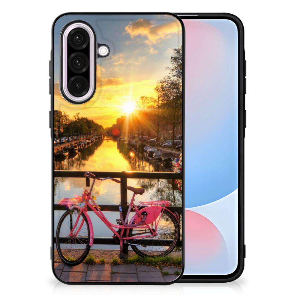 Samsung Galaxy A56 TPU Backcover Amsterdamse Grachten fiets zonsondergang water