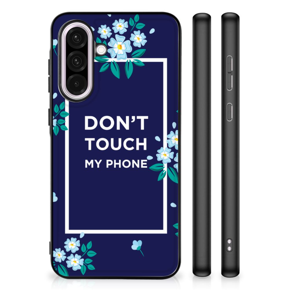 Samsung Galaxy A56 Telefoon Hoesje Flowers Blue DTMP back cover design bloemen navy