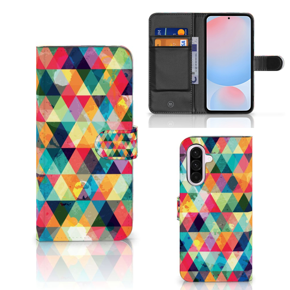 Samsung Galaxy A56 Telefoon Hoesje Geruit design ruitjes aanzicht