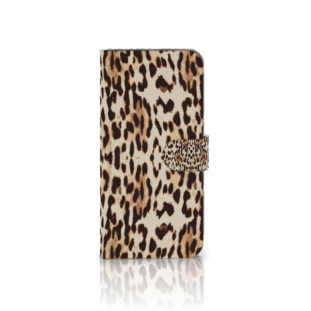 Samsung Galaxy A56 Telefoonhoesje met Pasjes Leopard dierenprint voorkant