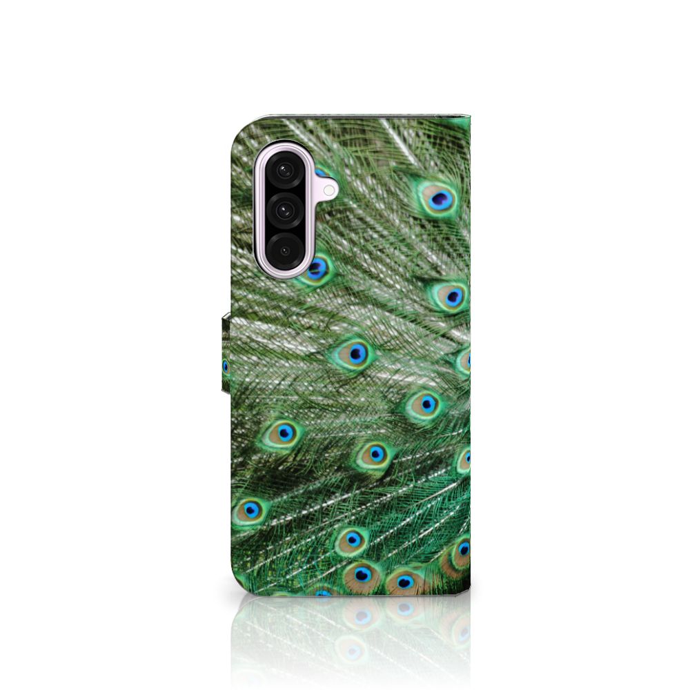 Samsung Galaxy A56 Telefoonhoesje met Pasjes Pauw telefoonhoesje pauw design zijaanzicht