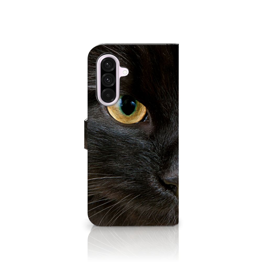 Samsung Galaxy A56 Telefoonhoesje met Pasjes Zwarte Kat design Zwarte Kat aanzicht