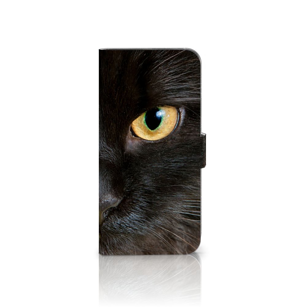 Samsung Galaxy A56 Telefoonhoesje met Pasjes Zwarte Kat design Zwarte Kat aanzicht