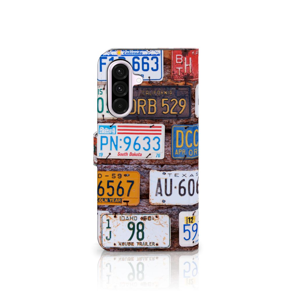 Samsung Galaxy A56 Telefoonhoesje met foto Kentekenplaten design collage aanzicht