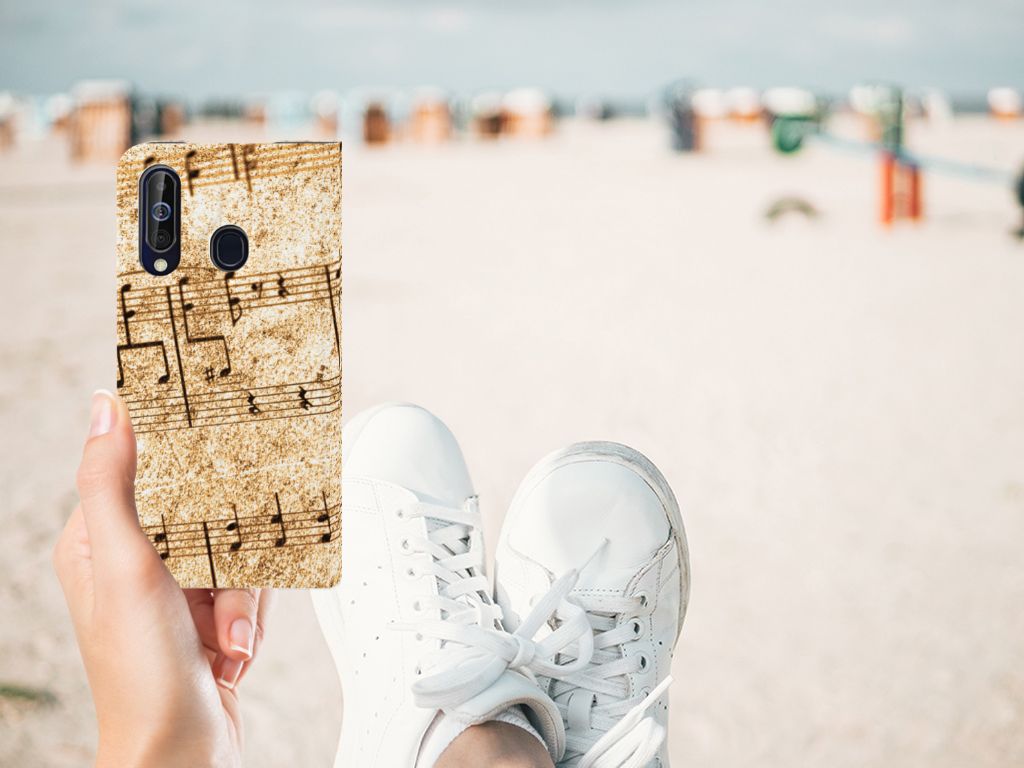 Samsung Galaxy A60 Stand Case Bladmuziek