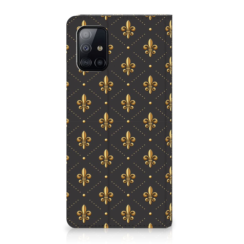 Samsung Galaxy A71 Hoesje met Magneet Franse Lelie design Franse lelie aanzicht
