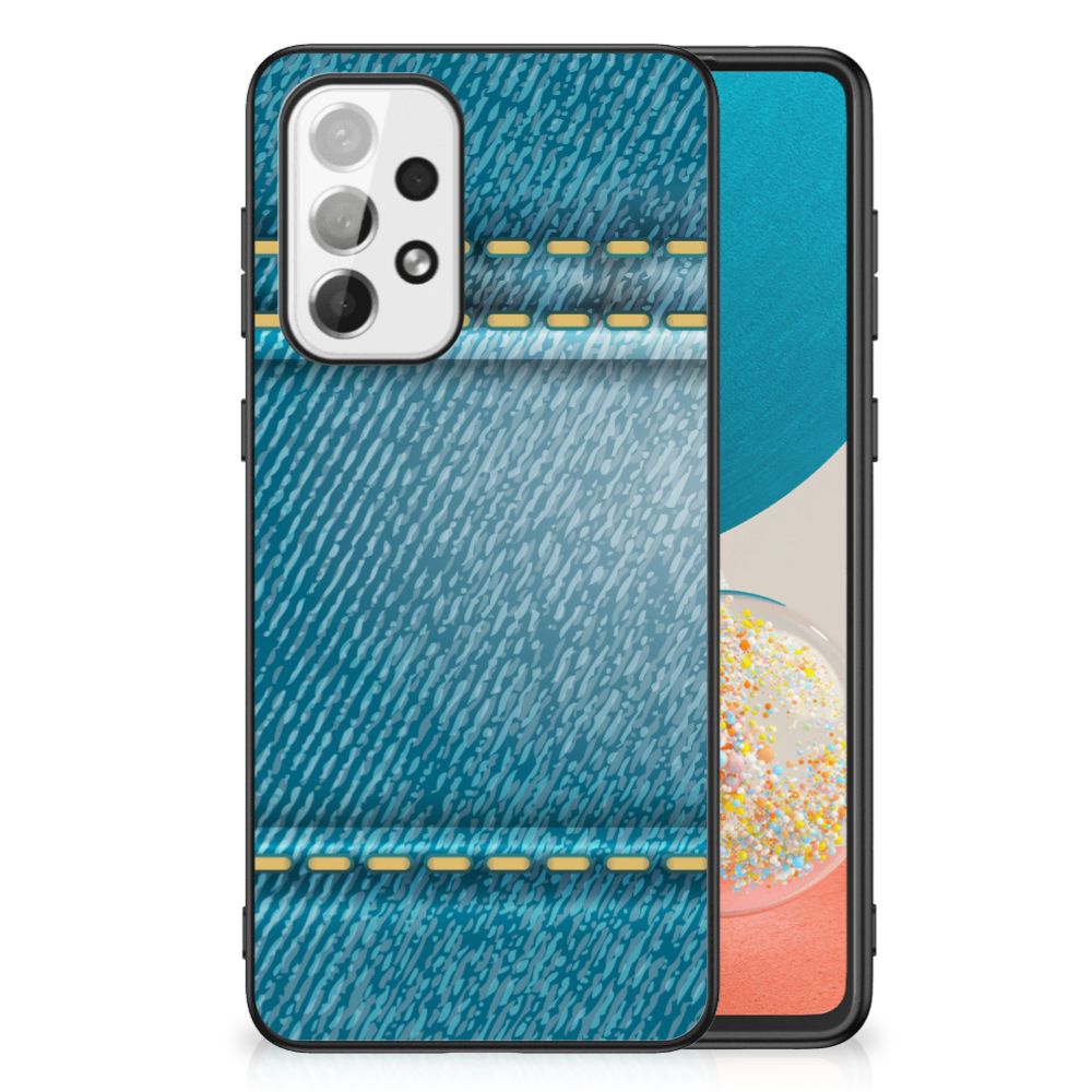 Samsung Galaxy A73 GSM Cover Jeans hoesje jeanslook voorkant