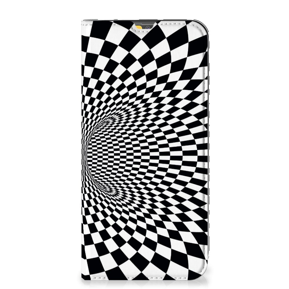Samsung Galaxy M30s | M21 Stand Case Illusie zwart wit design aanzicht