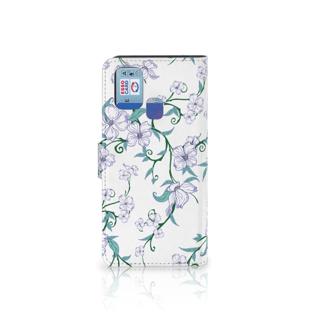 Samsung Galaxy M31 Uniek Hoesje Blossom White Hoesje Bloemen Vooraanzicht.