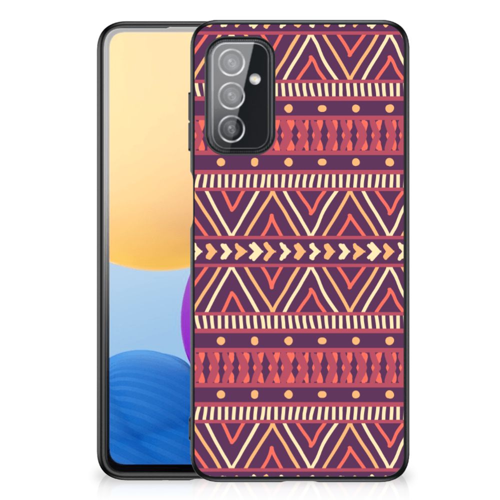 Samsung Galaxy M52 Back Case Aztec Paars back cover aztec design achterkant