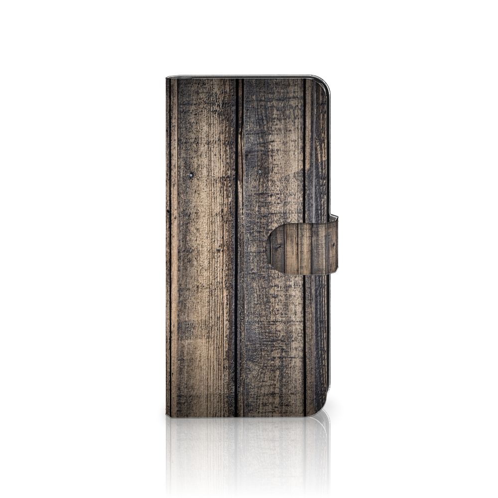 Samsung Galaxy M53 Book Style Case Steigerhout bookstyle hoesje steigerhout voorzijde