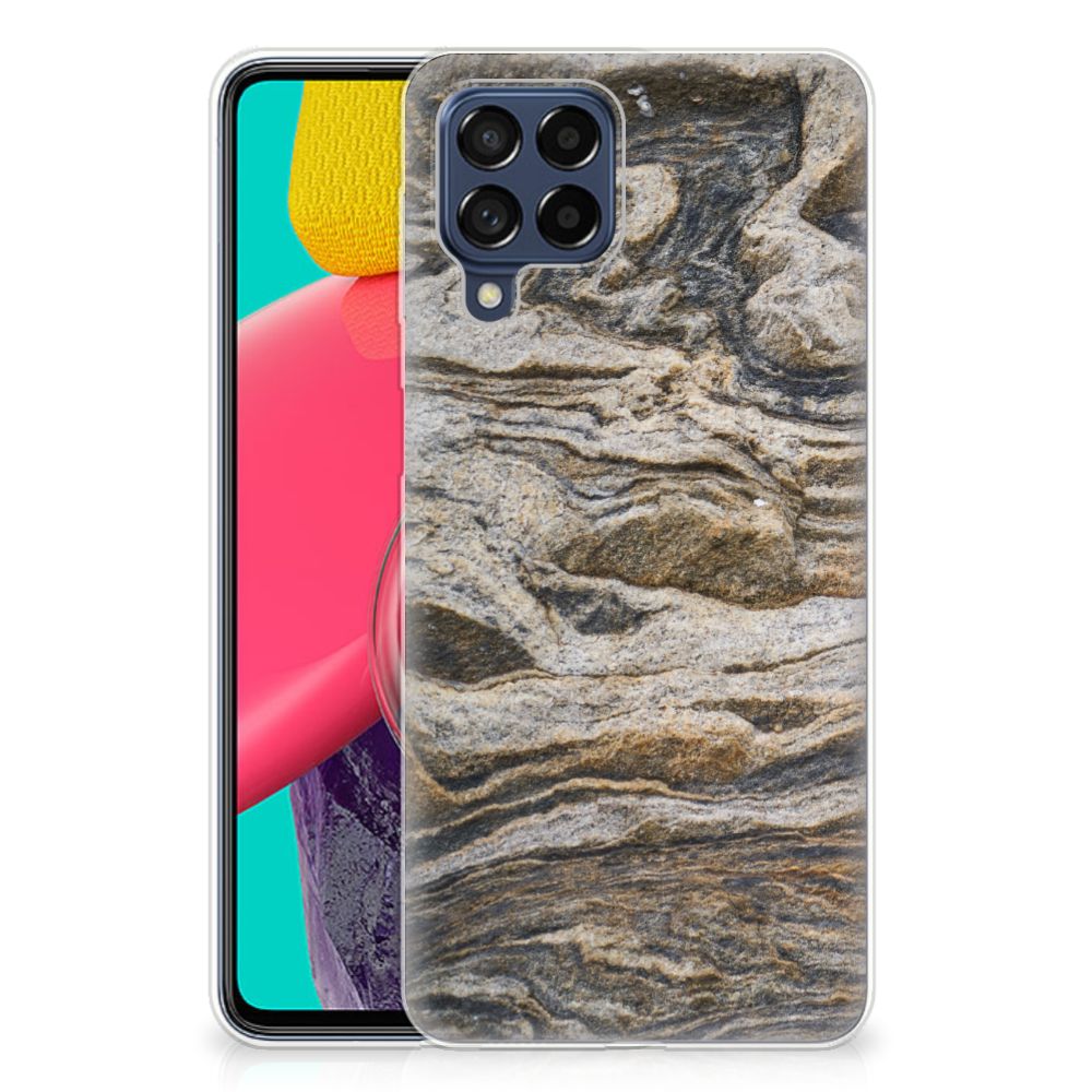 Samsung Galaxy M53 TPU Siliconen Hoesje Steen rotsachtig design achteraanzicht