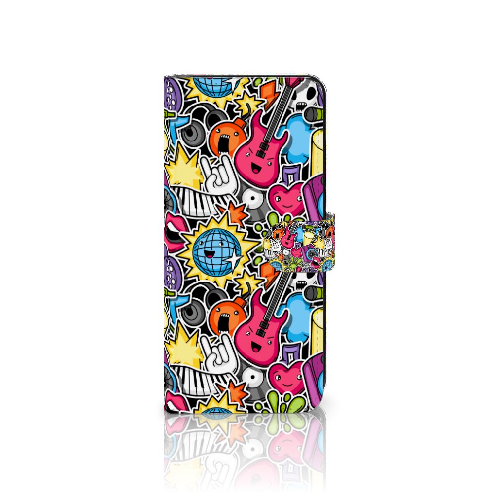 Samsung Galaxy M53 Wallet Case met Pasjes Punk Rock kleurrijk design aanzicht