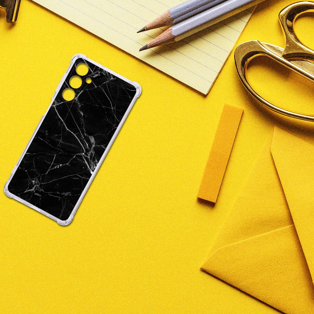 Samsung Galaxy M54 Anti-Shock Hoesje Marmer Zwart - Origineel Cadeau Vader B2C Telecom