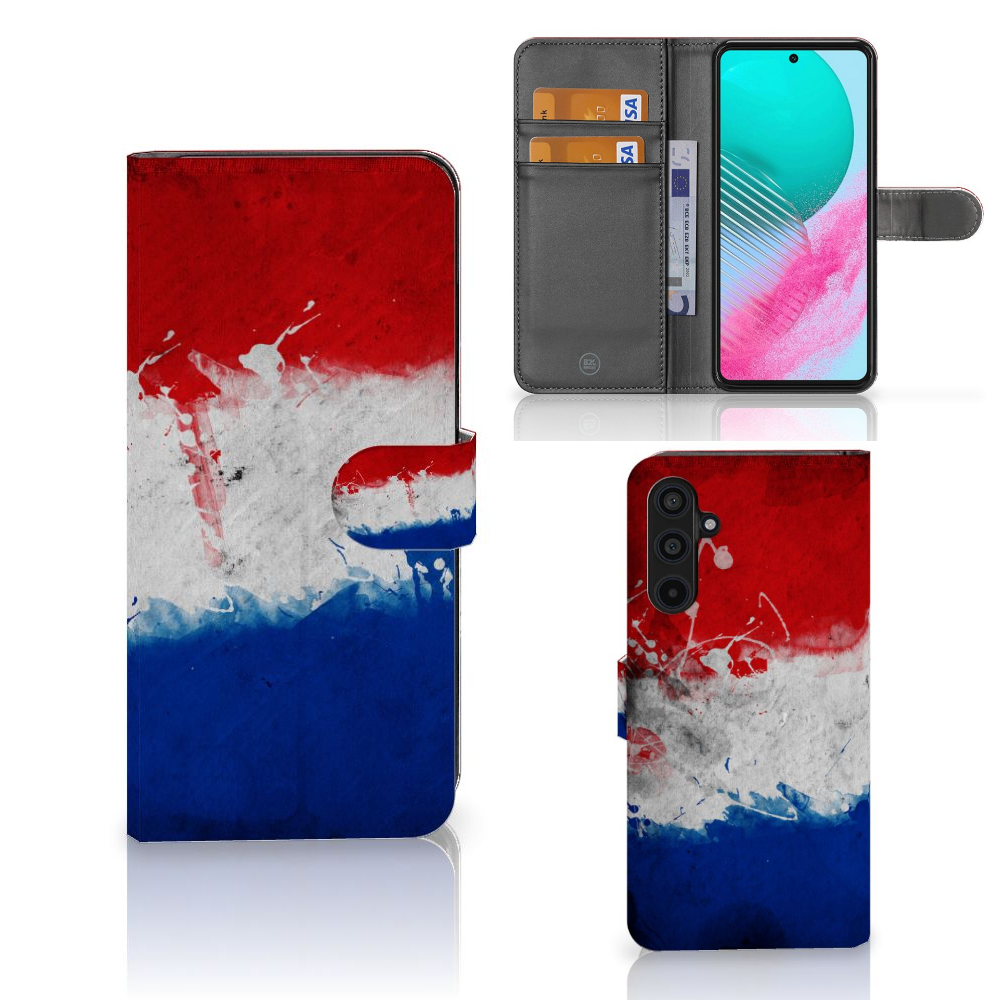 Samsung Galaxy M54 Bookstyle Case Nederland met design van de Nederlandse vlag, perfect voor trots op Nederland.