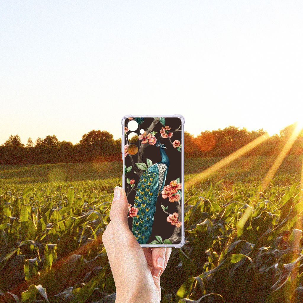 Samsung Galaxy M54 Case Anti-shock Pauw met Bloemen B2C Telecom
