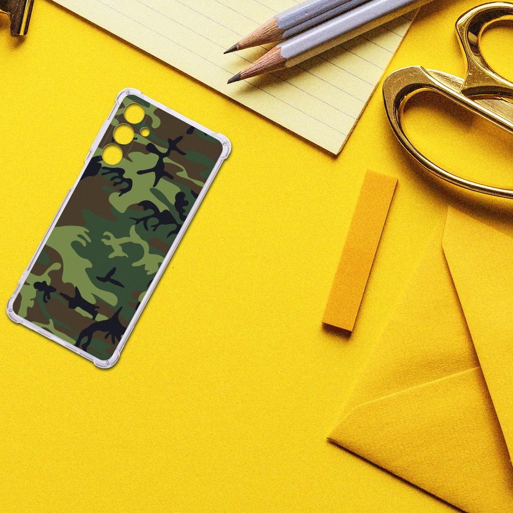 Samsung Galaxy M54 Doorzichtige Silicone Hoesje Army Dark B2C Telecom