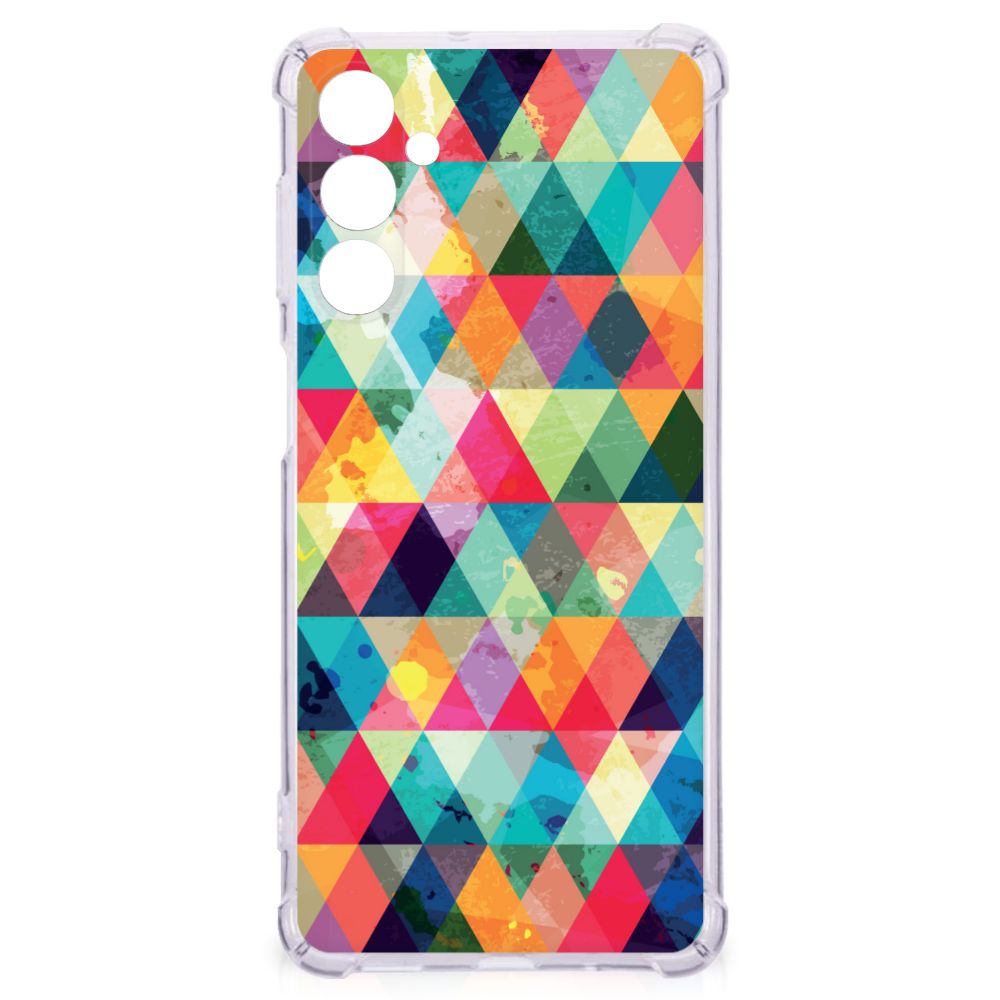 Samsung Galaxy M54 Doorzichtige Silicone Hoesje Geruit B2C Telecom