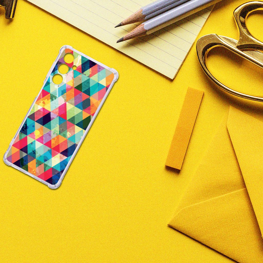 Samsung Galaxy M54 Doorzichtige Silicone Hoesje Geruit B2C Telecom