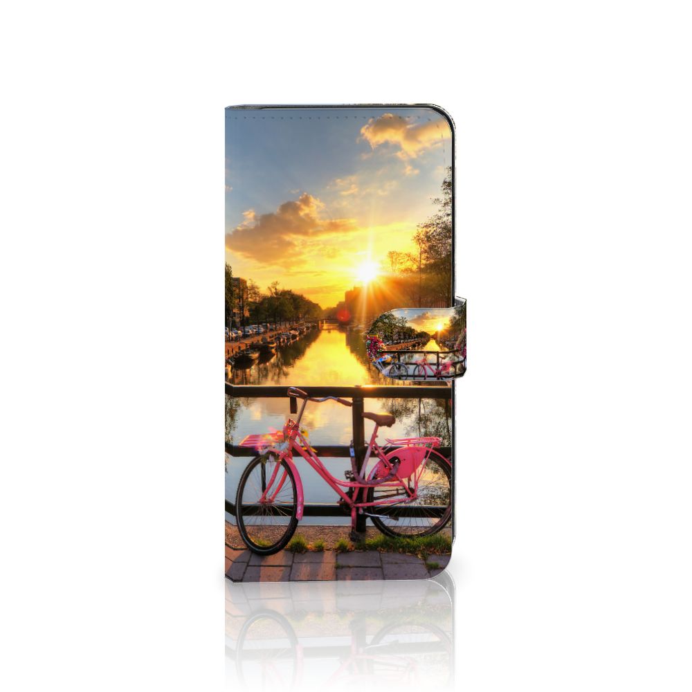 Samsung Galaxy M54 Flip Cover Amsterdamse Grachten fietsen zon onder gracht