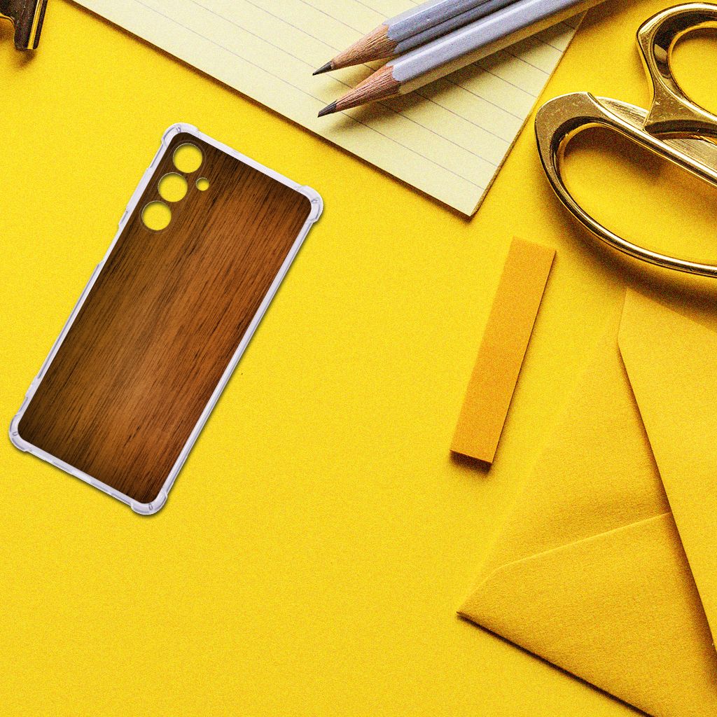 Samsung Galaxy M54 Stevig Telefoonhoesje Donker Hout B2C Telecom