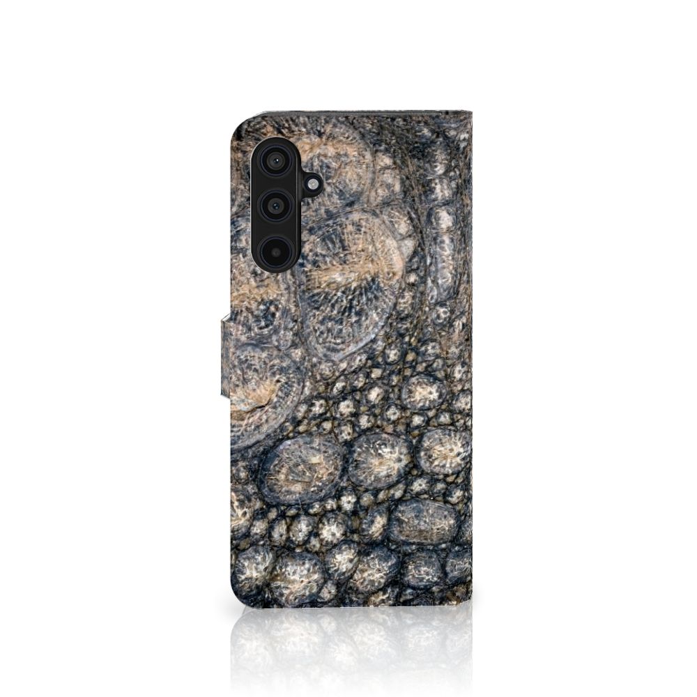 Samsung Galaxy M54 Telefoonhoesje met Pasjes Krokodillenprint krokodillenprint design vooraanzicht