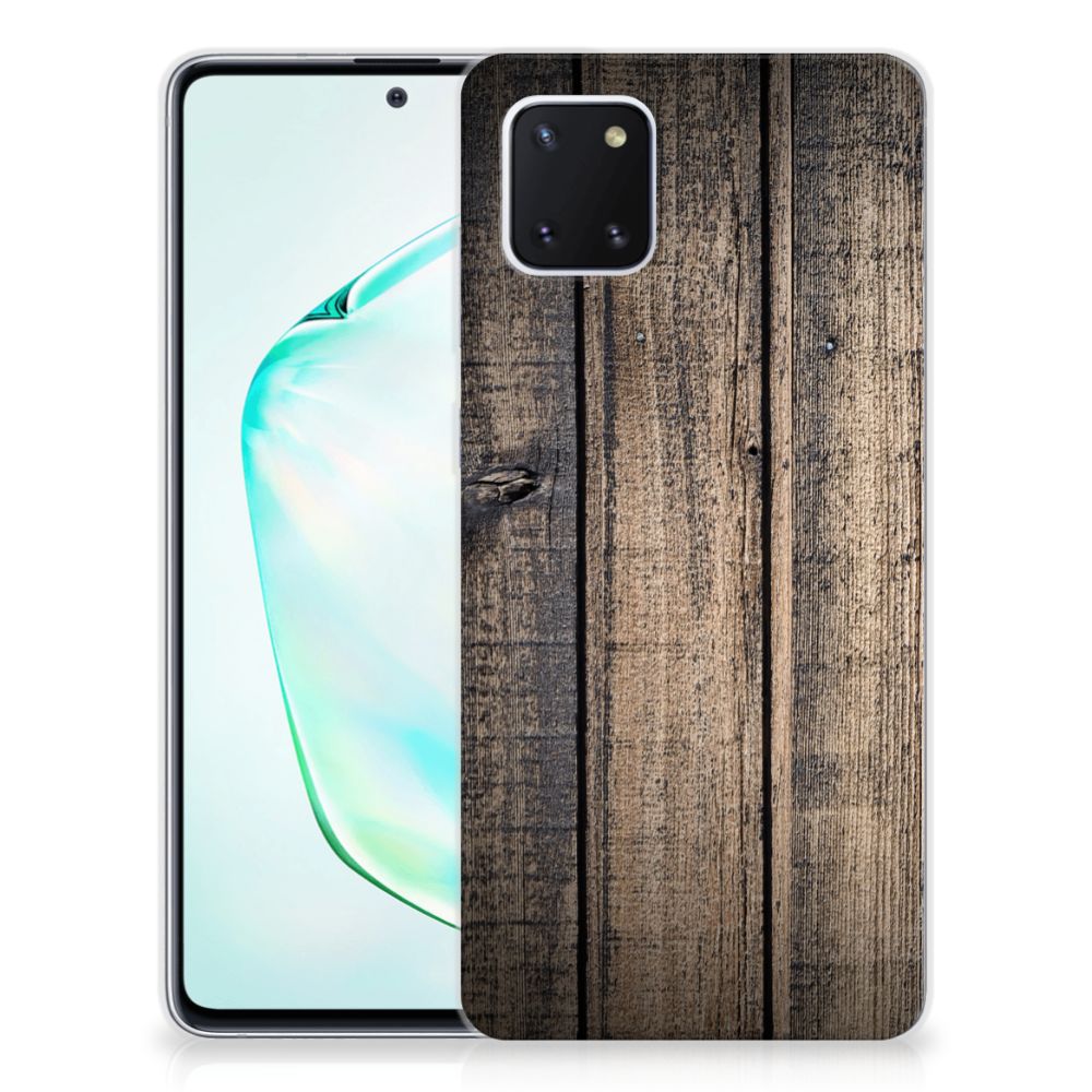 Samsung Galaxy Note 10 Lite Bumper Hoesje Steigerhout achterkant design hout