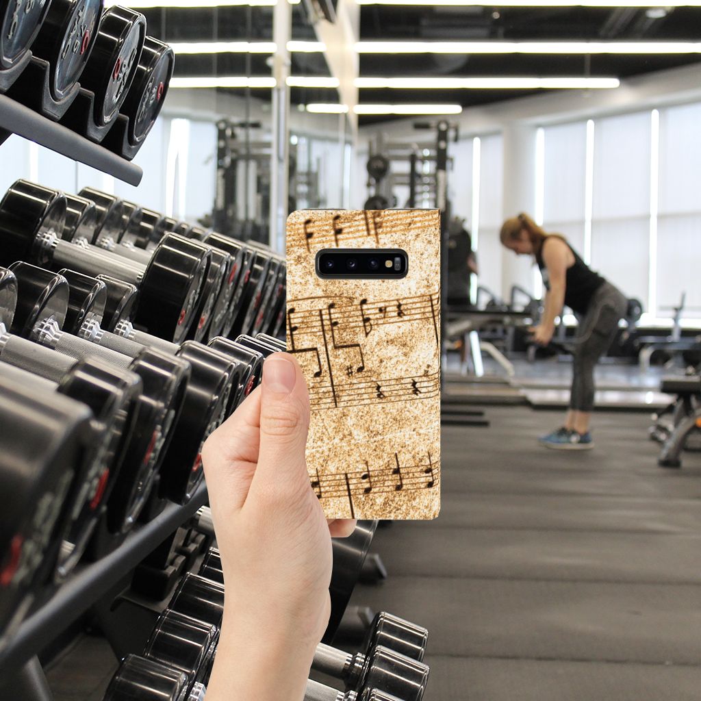 Samsung Galaxy S10 Plus Stand Case Bladmuziek