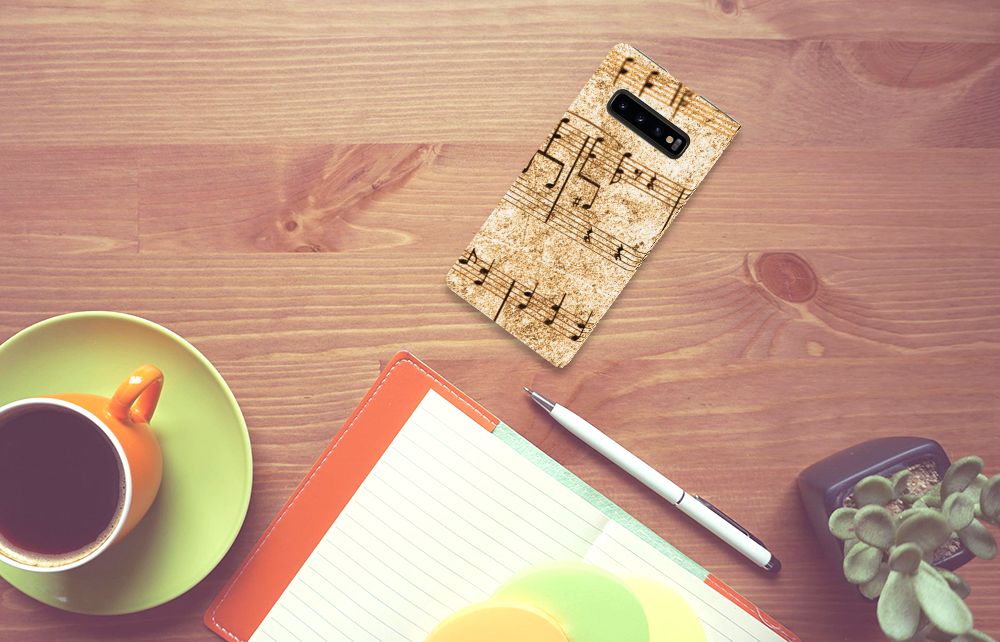 Samsung Galaxy S10 Plus Stand Case Bladmuziek