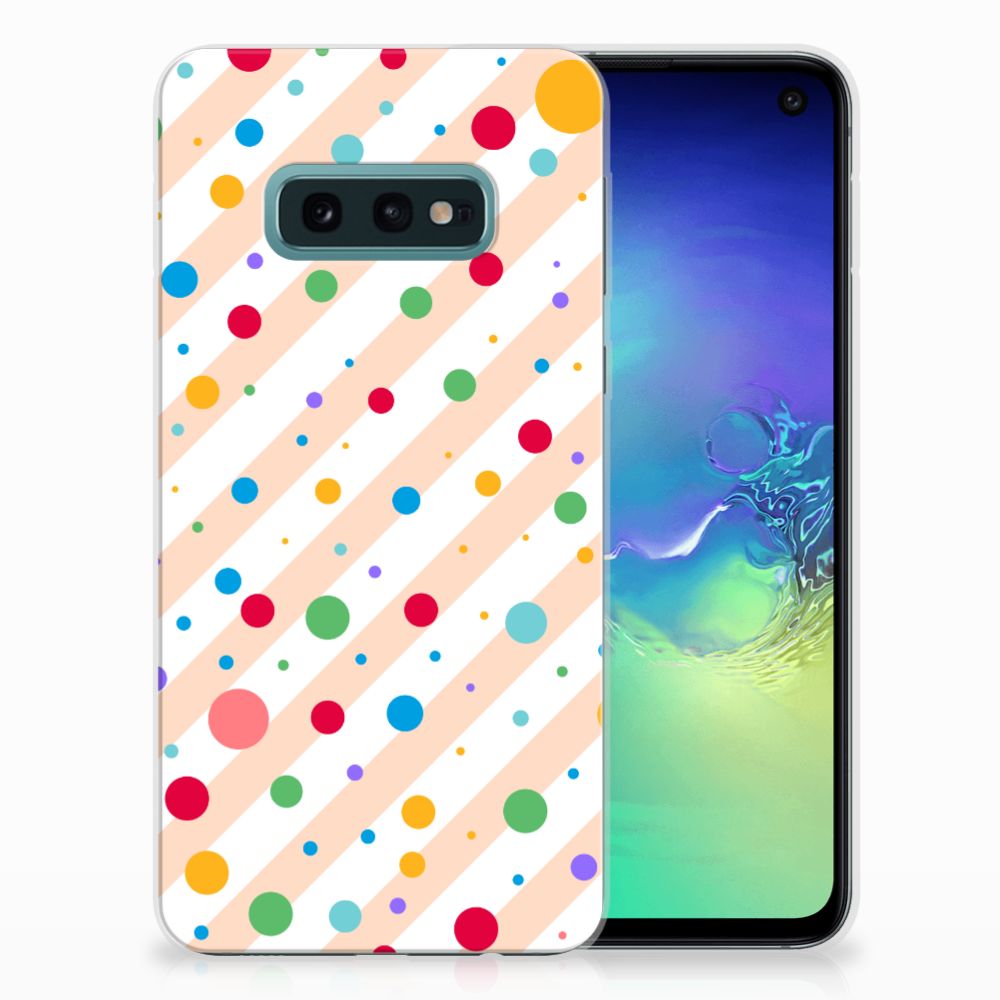 Samsung Galaxy S10e TPU bumper Dots met kleurrijke stippen voor bescherming en gebruiksgemak 🎁