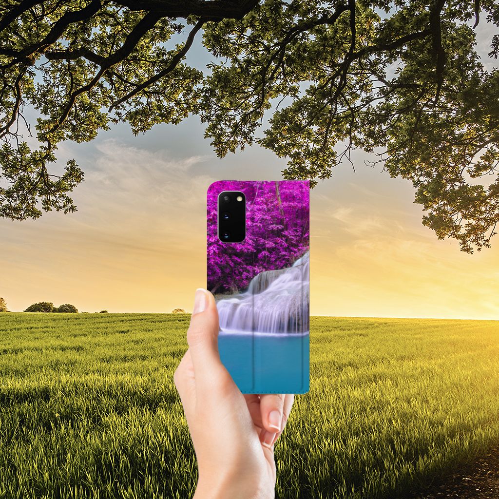 Samsung Galaxy S20 Book Cover Waterval hand smartphone natuur landschap