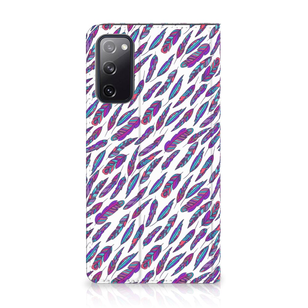 Samsung Galaxy S20 FE Hoesje met Magneet Feathers Color design voorzijde