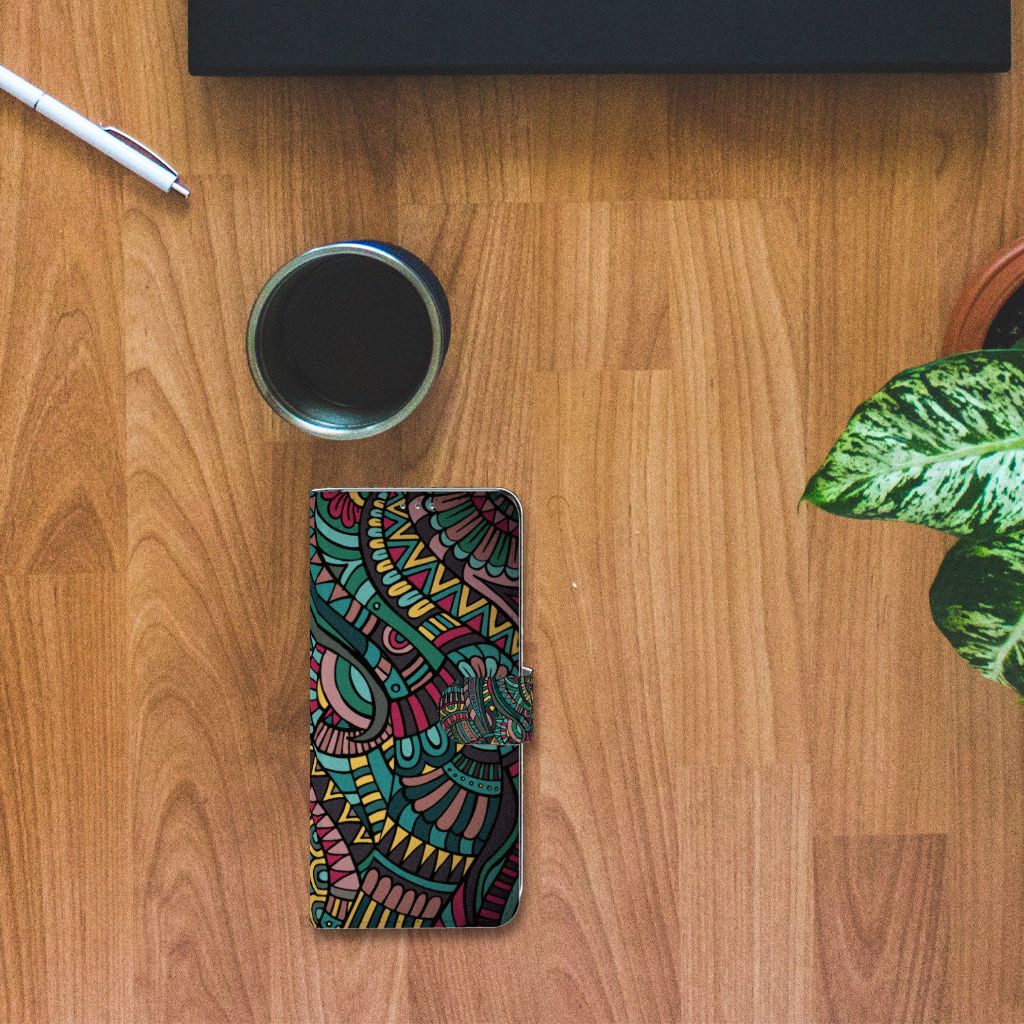 Samsung Galaxy S20 FE Telefoon Hoesje Aztec telefoonhoesje kleurrijke print bovenaanzicht