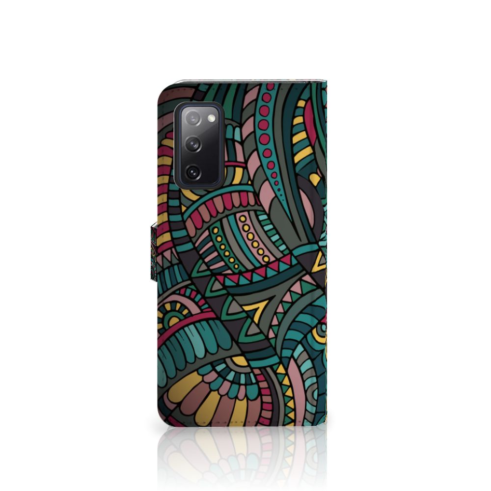 Samsung Galaxy S20 FE Telefoon Hoesje Aztec design kleurrijk aanzicht