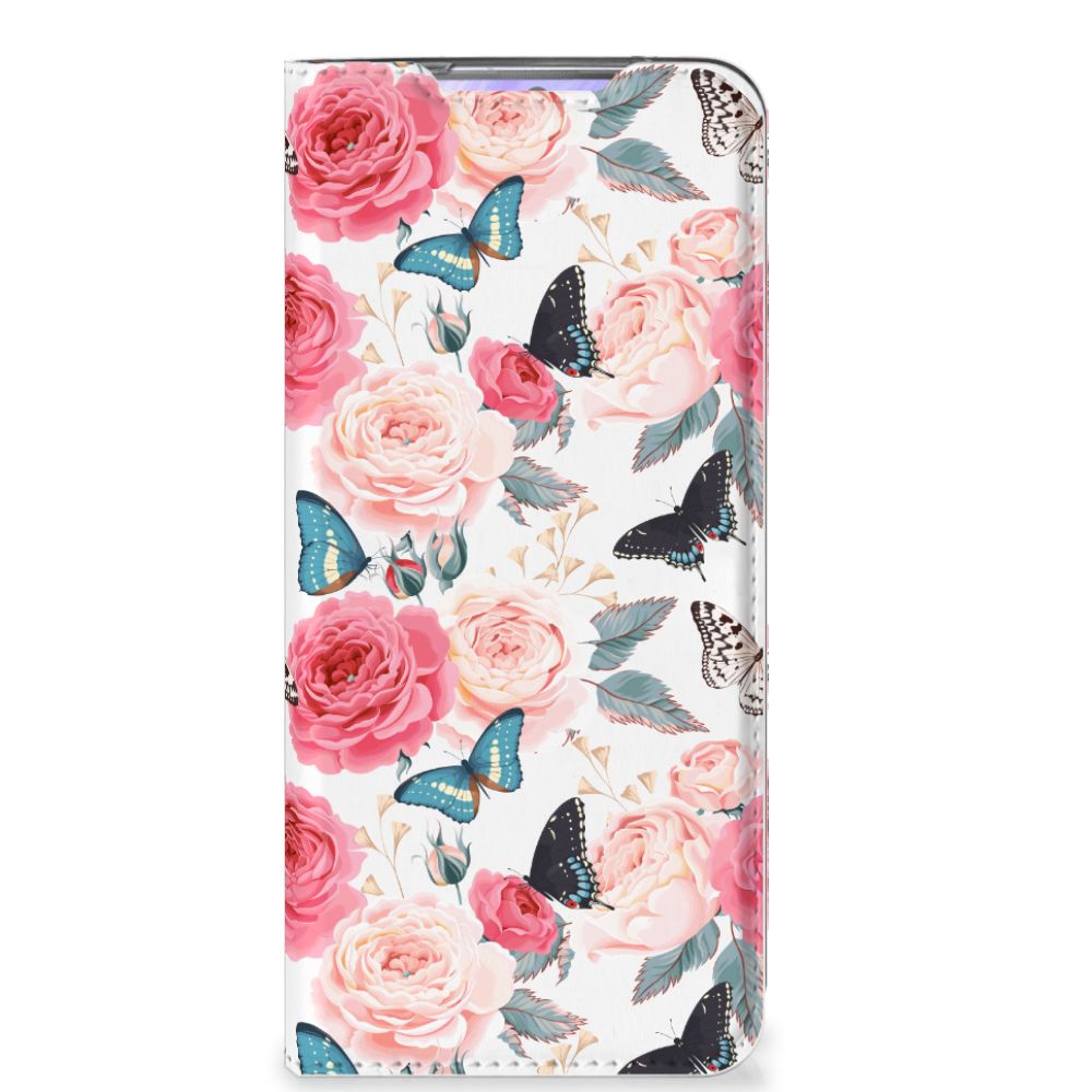 Samsung Galaxy S20 Smart Cover Butterfly Roses bloemen vlinders vooraanzicht