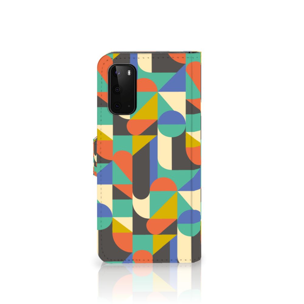 Samsung Galaxy S20 Telefoon Hoesje Funky Retro telefoonhoesje retro patroon zijaanzicht