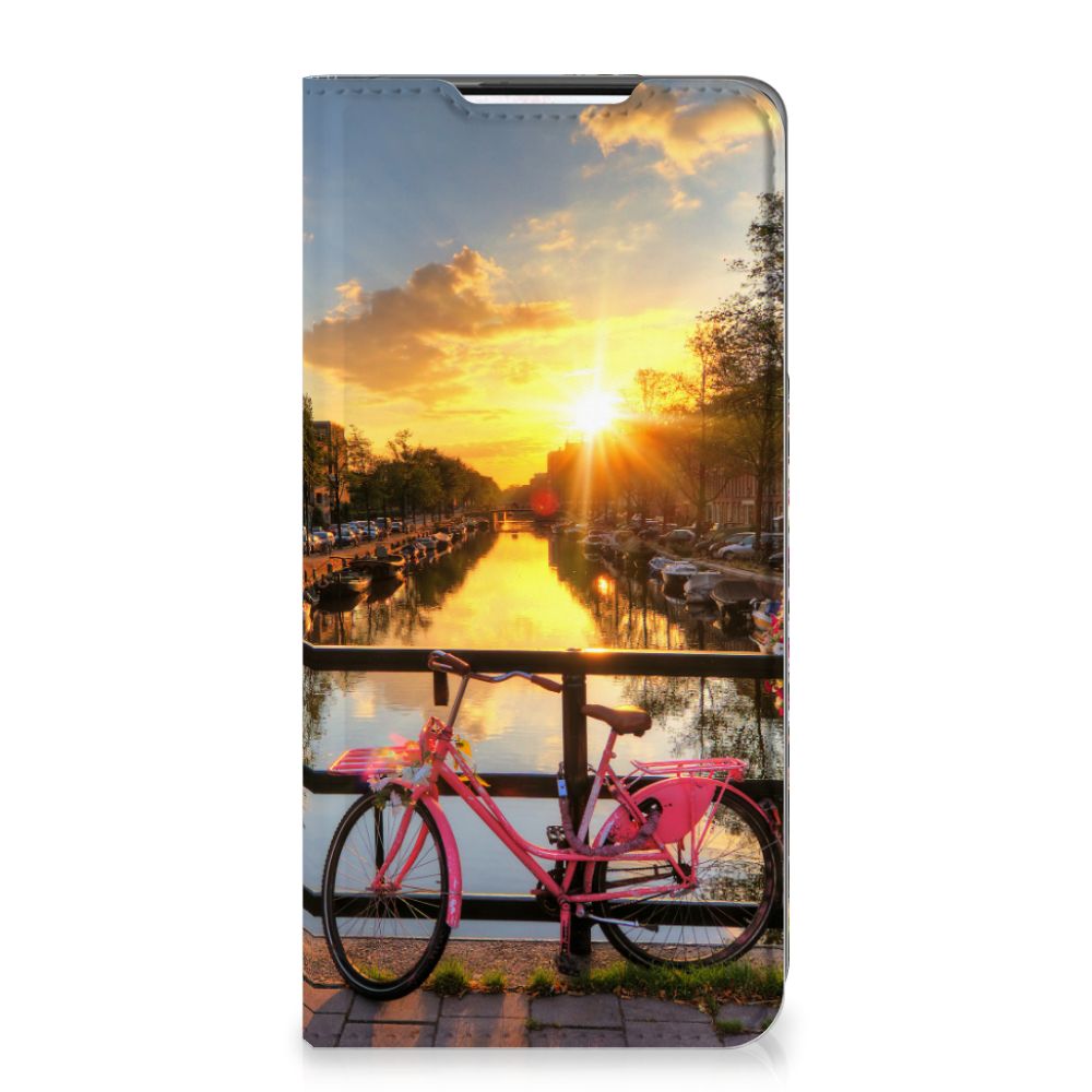 Samsung Galaxy S21 Book Cover Amsterdamse Grachten design hoesje aanzicht