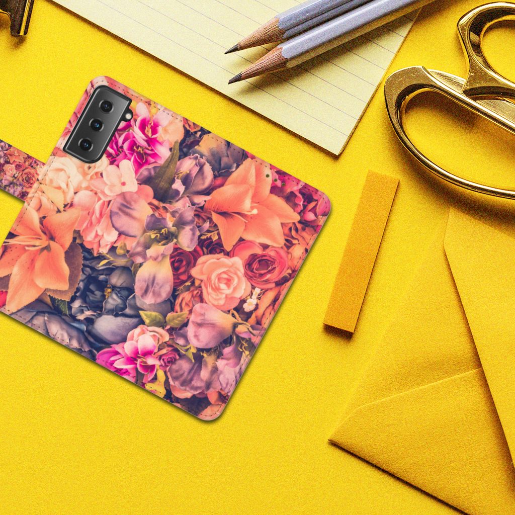 Samsung Galaxy S21 Hoesje Bosje Bloemen bloemen design bovenaanzicht