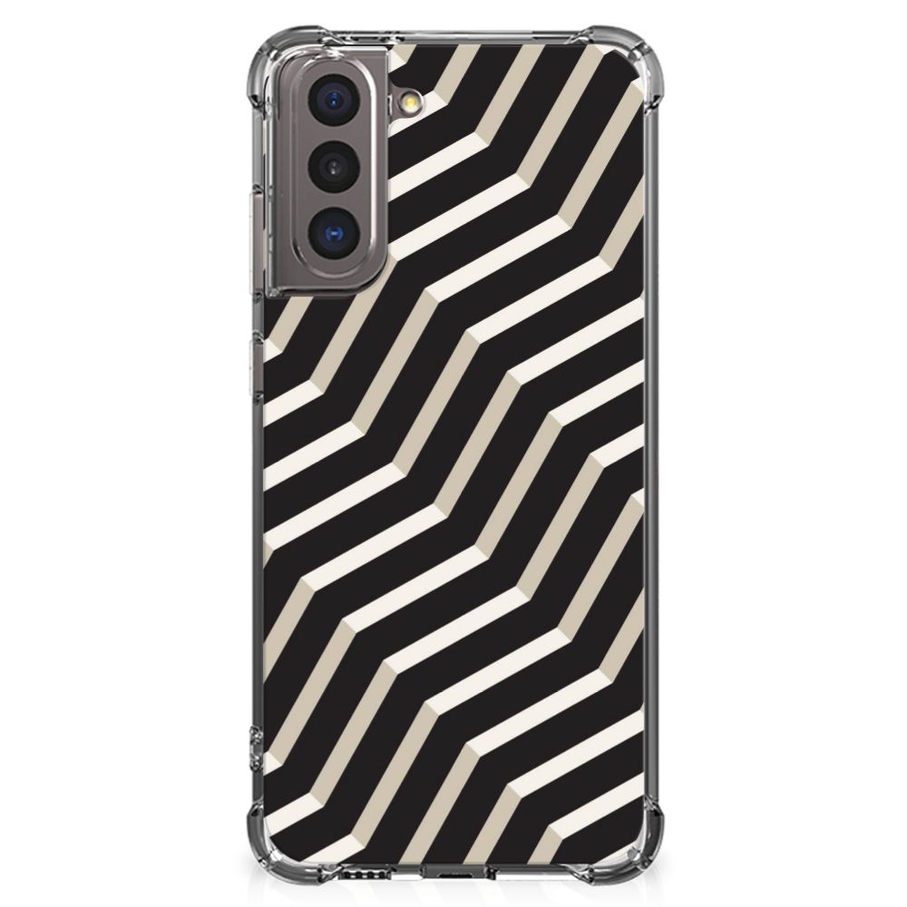 Samsung Galaxy S21 Shockproof Case Illusion zigzag ontwerp achterkant