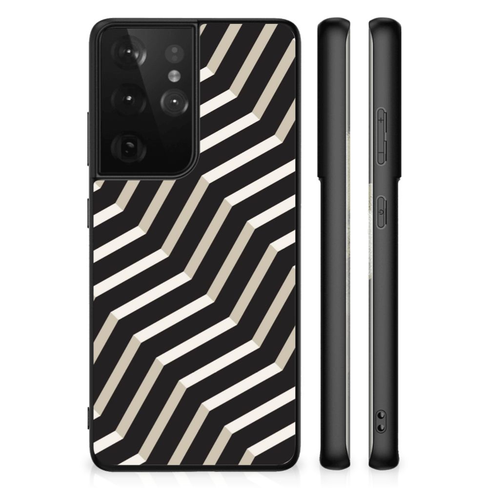 Samsung Galaxy S21 Ultra Backcover Illusion abstract print zijaanzicht