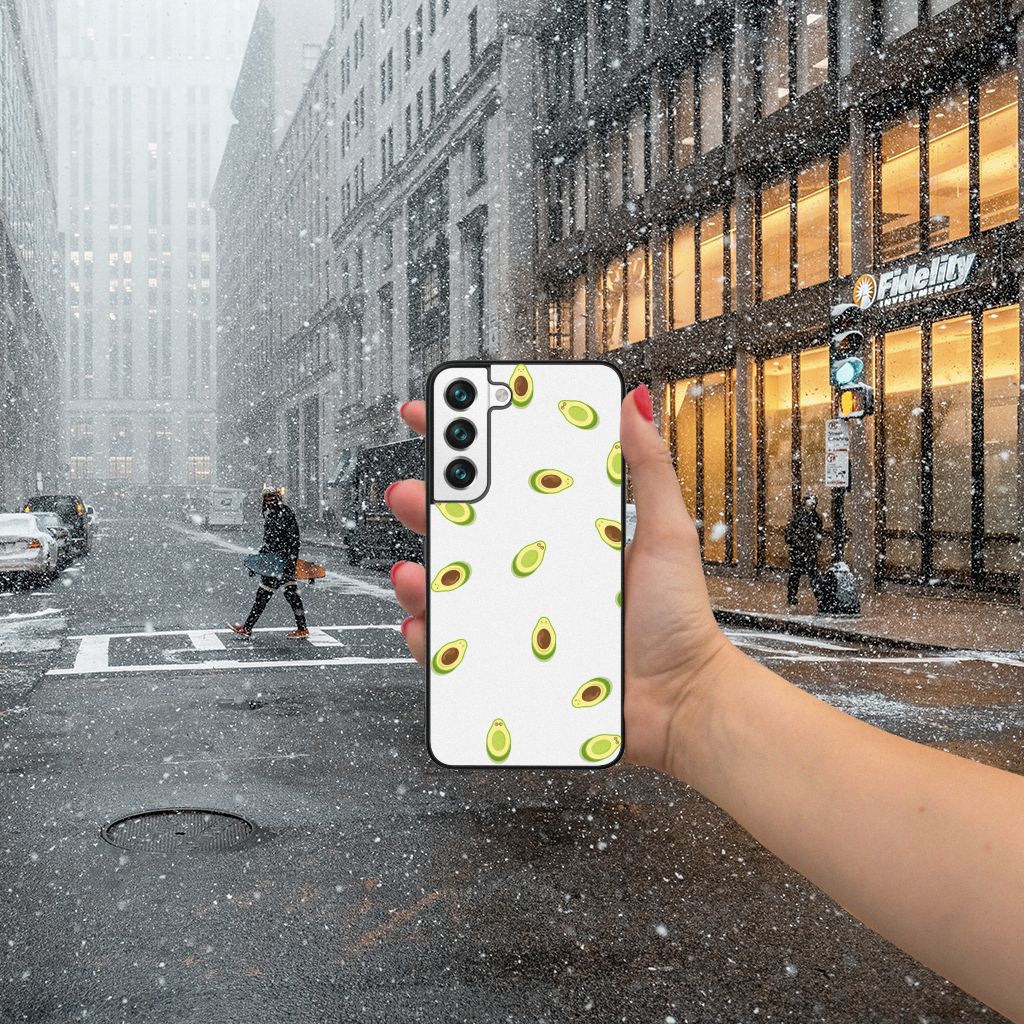 Samsung Galaxy S22 Back Cover Hoesje Avocado eten drinken design hand
