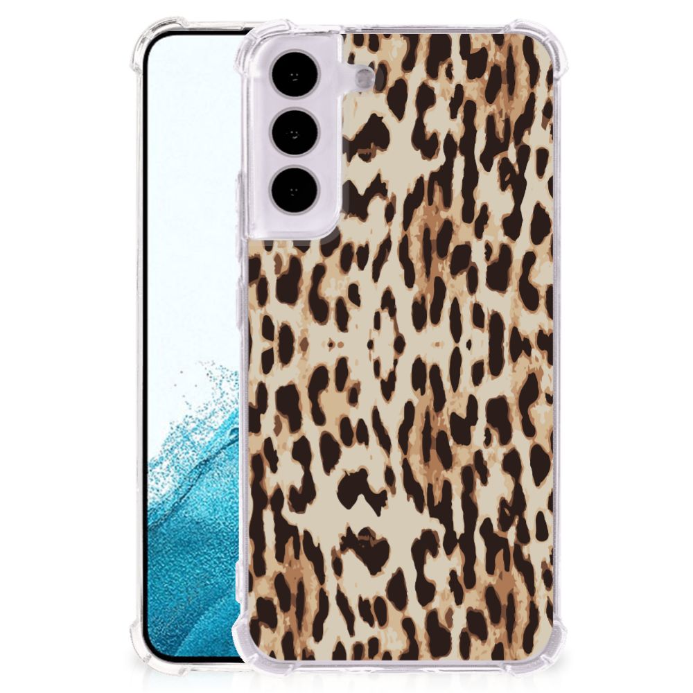 Samsung Galaxy S22 Case Anti-shock Leopard telefoonhoesje leopard design voorkant