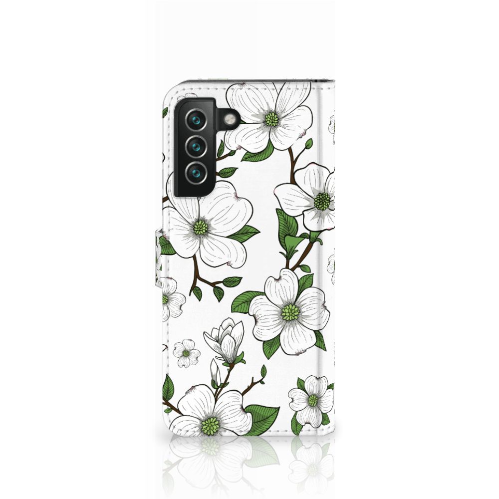 Samsung Galaxy S22 Plus Hoesje Dogwood Flowers design achterkant bloemen