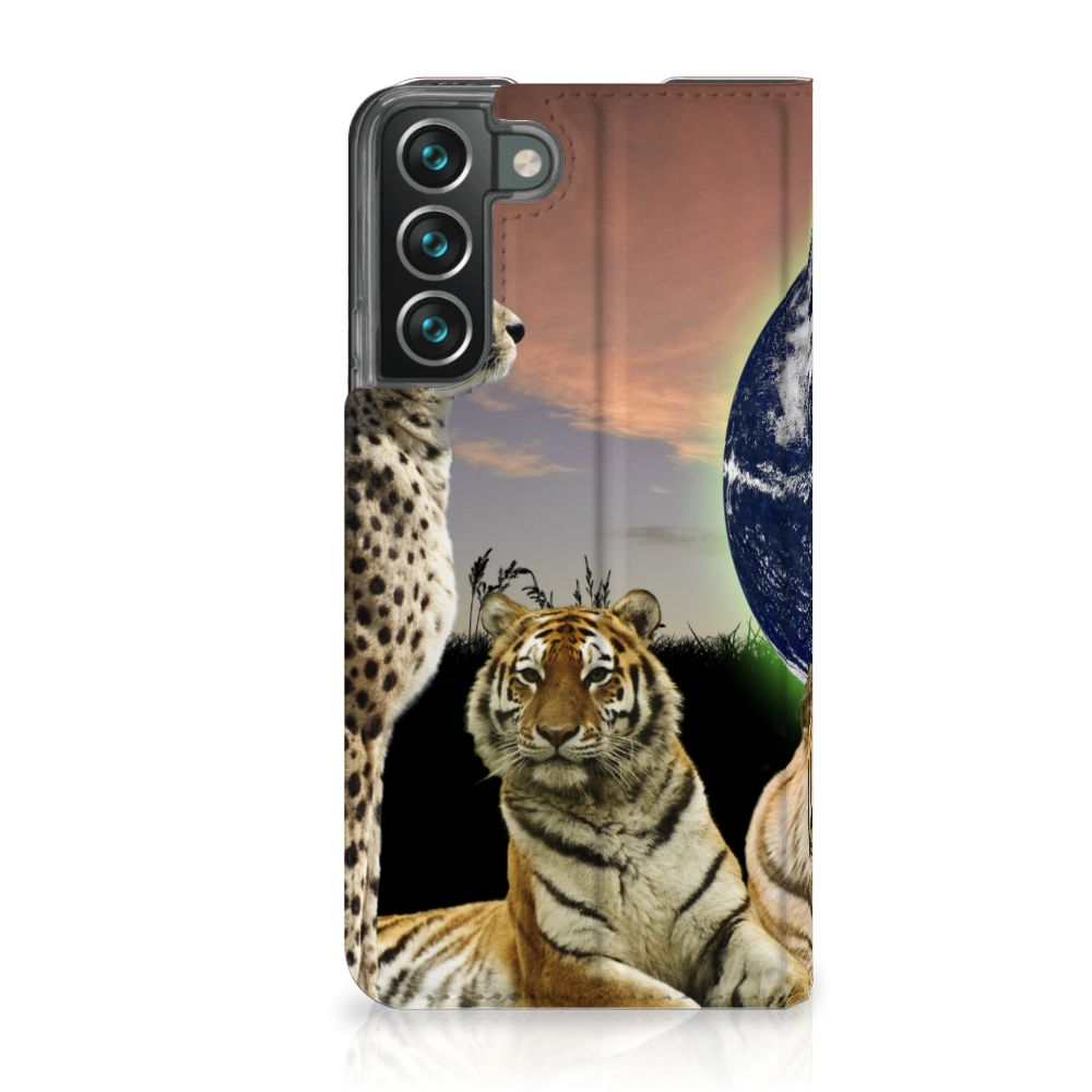 Samsung Galaxy S22 Plus Hoesje maken Roofdieren standcase tijgers cheeta afbeelding