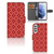 Samsung Galaxy S22 Telefoon Hoesje Batik Rood telefoonhoesje batik rood vooraanzicht zijkant