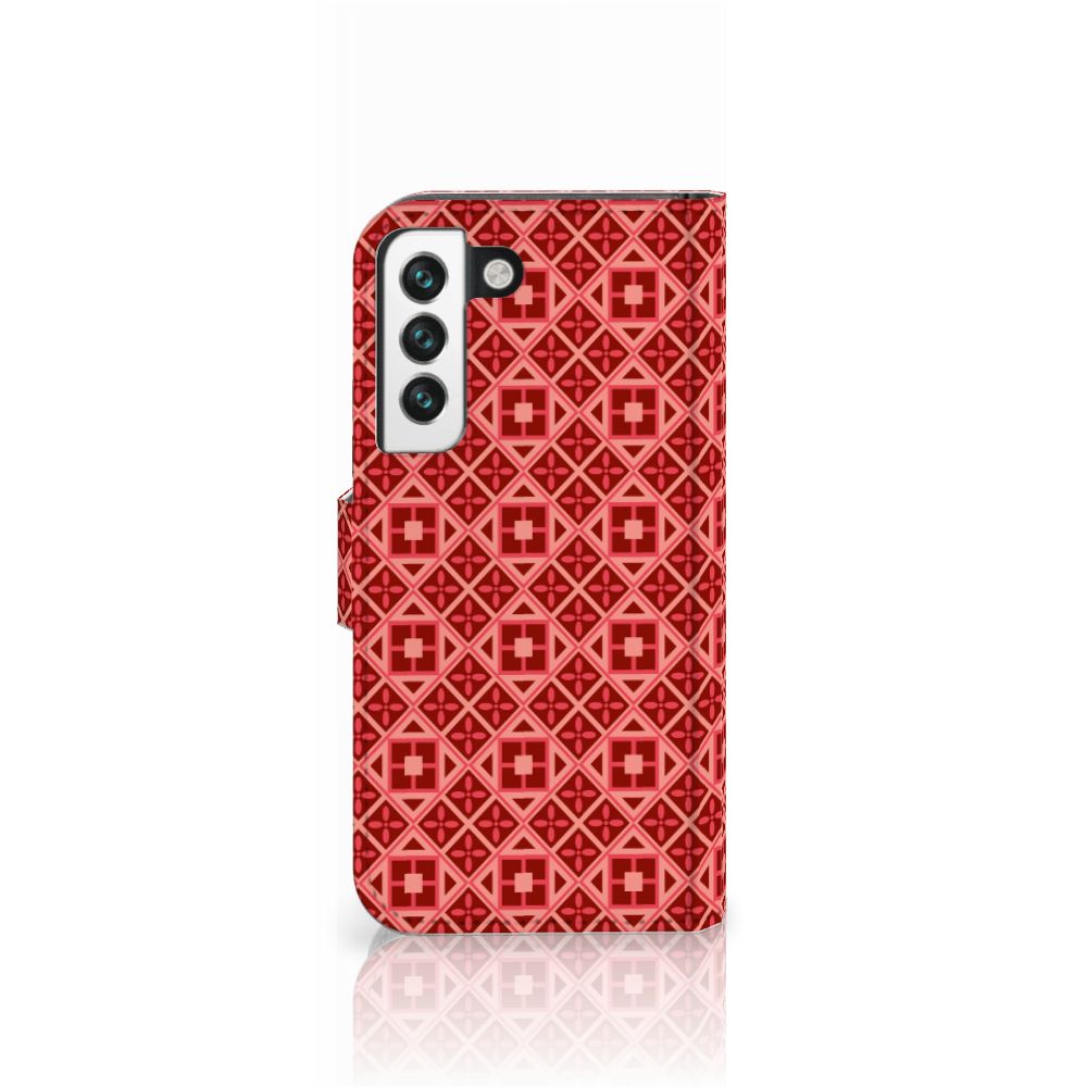 Samsung Galaxy S22 Telefoon Hoesje Batik Rood telefoonhoesje batik rood zijkant