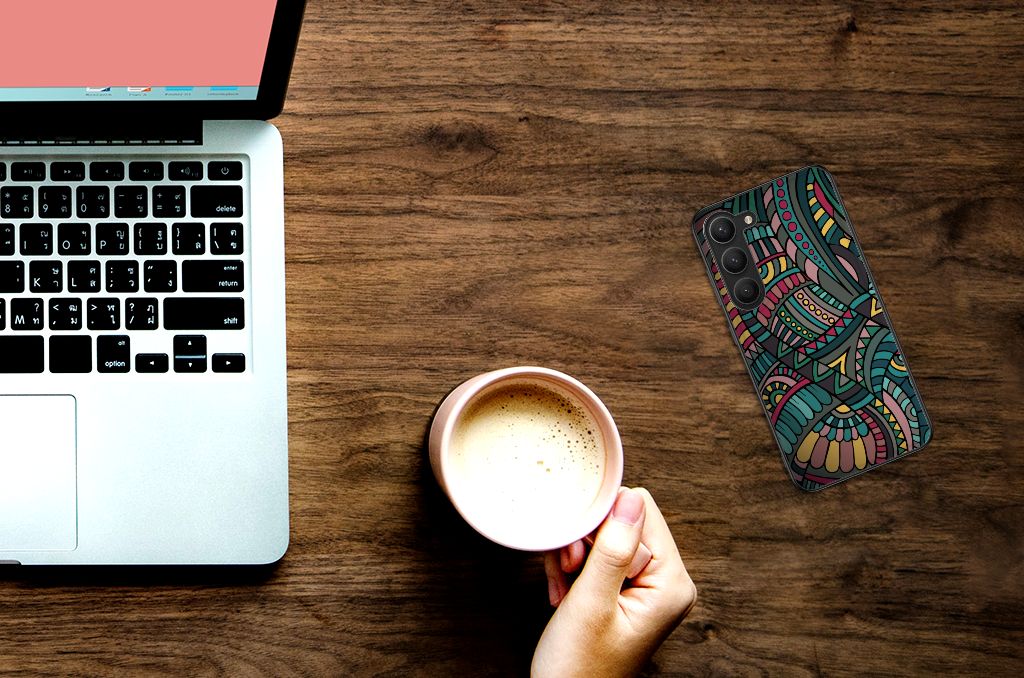 Samsung Galaxy S23 Back Case Aztec back cover patroon design bovenaanzicht