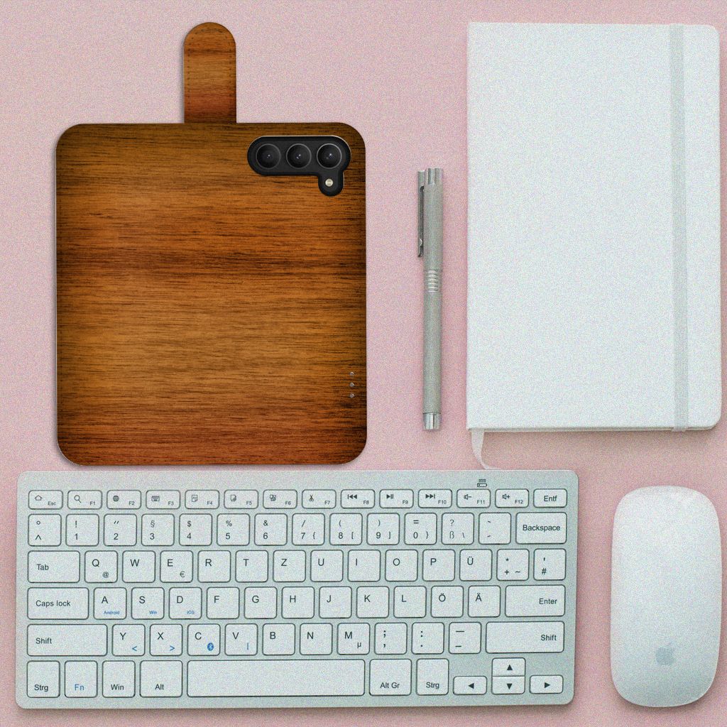 Samsung Galaxy S23 Book Style Case Donker Hout